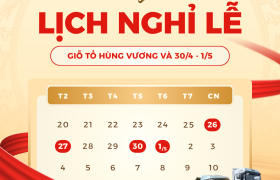 THÔNG BÁO LỊCH NGHỈ GIỖ TỔ HÙNG VƯƠNG VÀ ĐẠI LỄ 30/4-1/5/2026