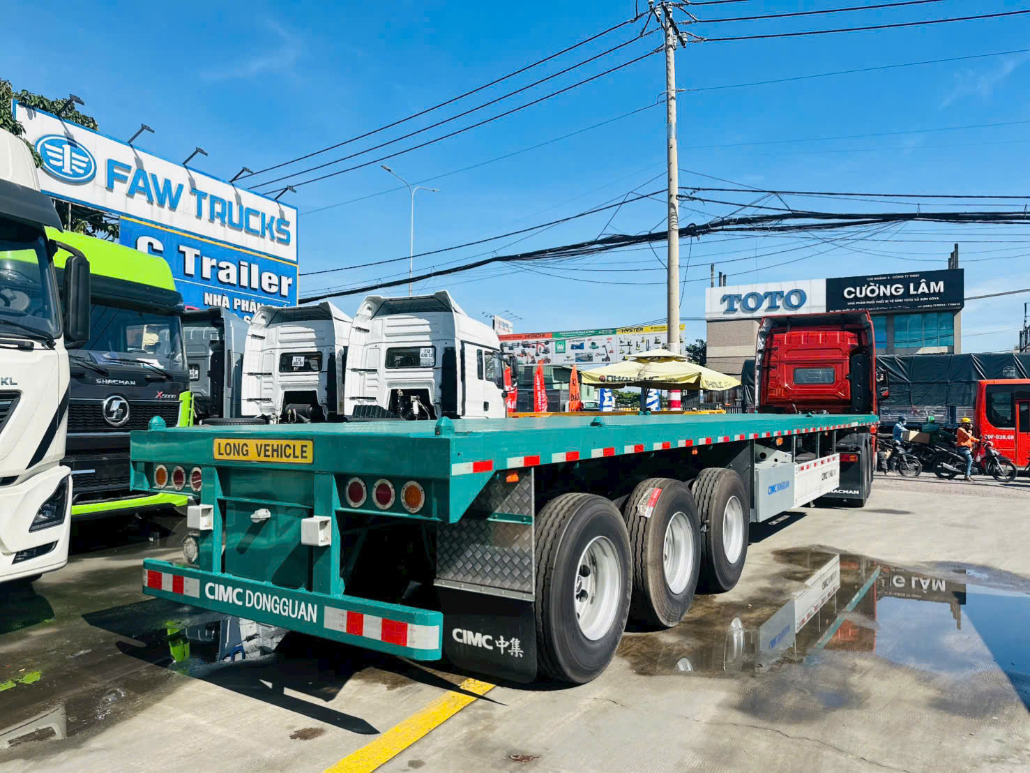 Mooc Sàn CIMC Dongguan 45 Feet 3 Trục – Bền Bỉ, Chuyên Vận Chuyển Hàng Nặng